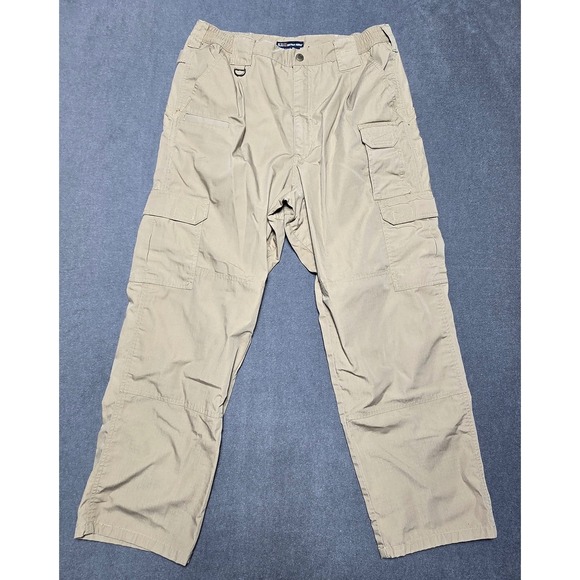 5.11 Tactical Series Pants US 34/30 Beige Cotton Blend Cargo Workwear - Picture 1 of 6